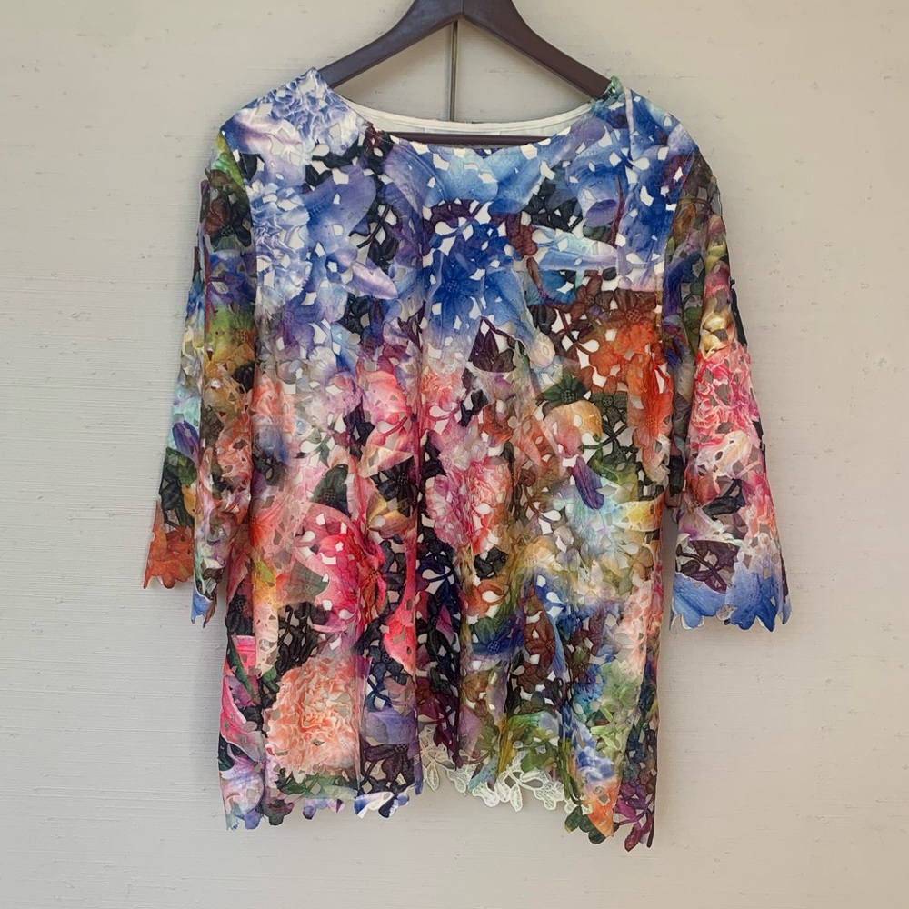 Colorful Lace Blouse